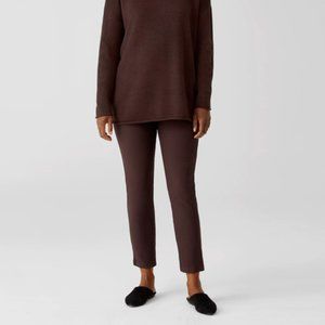 NWT Eileen Fisher Dark. Brownstone Washable Stretch Crepe Slim Ankle Pant